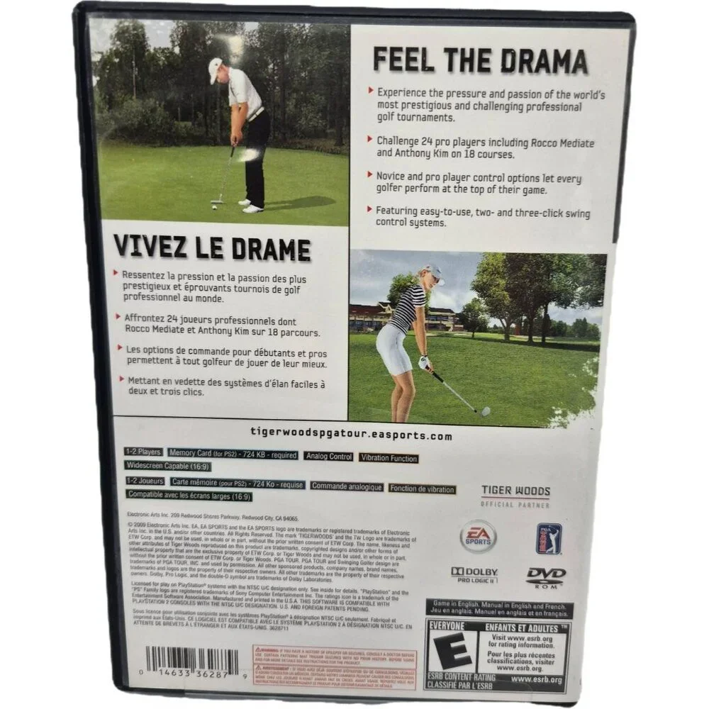 Sony PS 2 Tiger Woods PGA Tour 10 EA Sports PlayStation 2 Golf Game Rated E